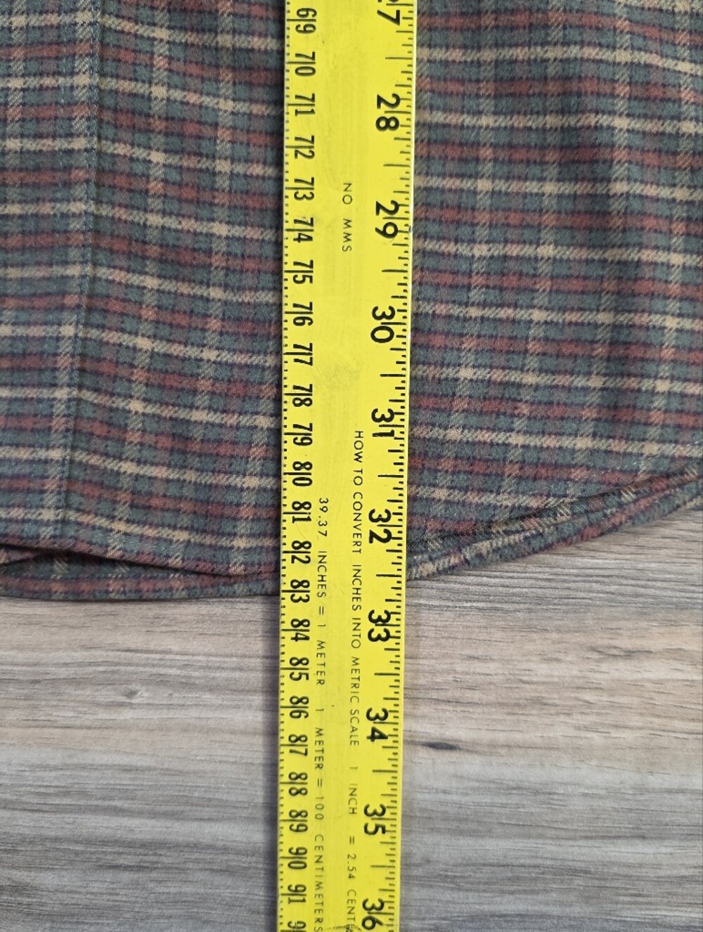LL Bean Plaid Flannel Button Up Shirt Brown Green Mens Size L Long Sleeve Cotton - Picture 8 of 9